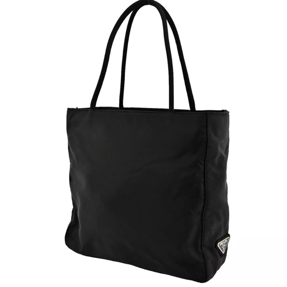 Prada Handbags - Authentic PRADA Nylon Leather Hand Tote Bag Black Italy